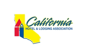California Hotel & Lodging Association green logo with yellow state of California